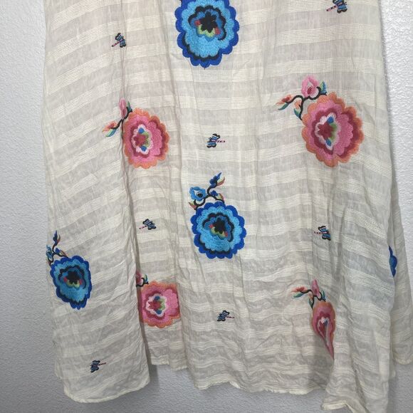 Plenty by Tracy Reese Dress Womens Small Embroidered Floral Boho Summer Pockets - Picture 10 of 16